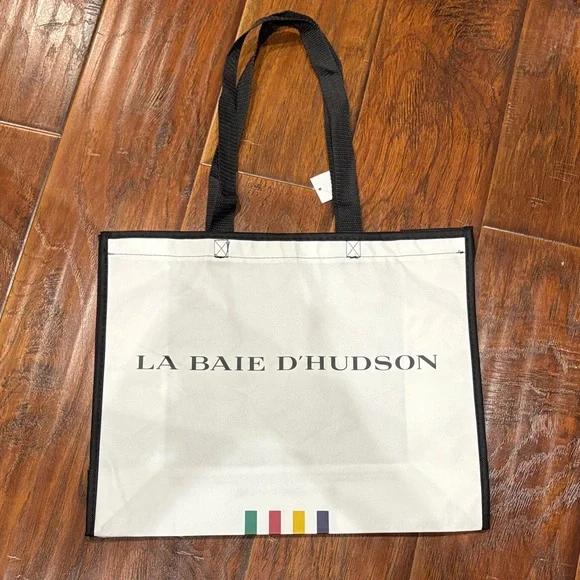 NEW Hudson’s Bay Company HBC multistripes White shopping Tote Bag - Medium size - Picture 3 of 4